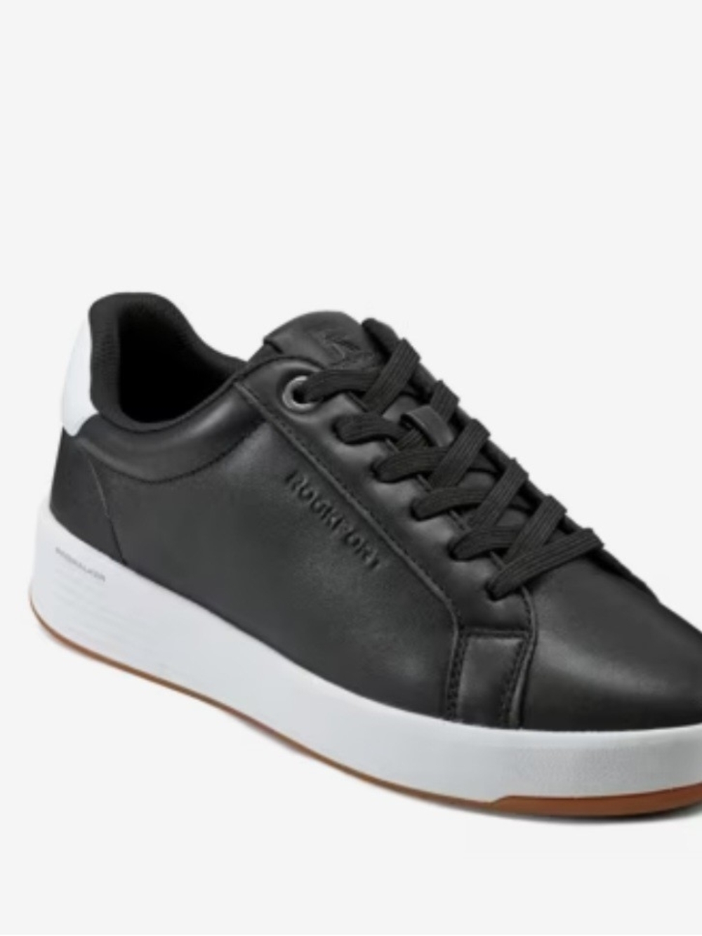 Rockport Elara Black Low-Top Leather Sneakers with White Sole -